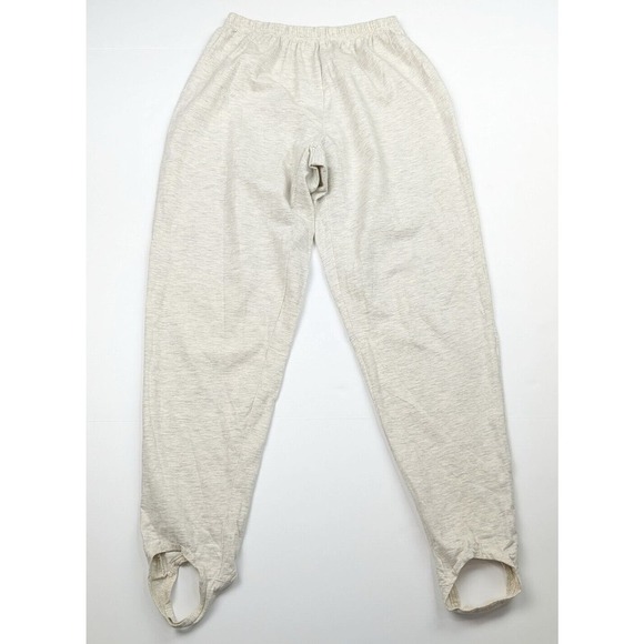 Vintage 80s Pants Stirrup Heathered Beige Cotton Blend Misses Size M - Picture 1 of 5